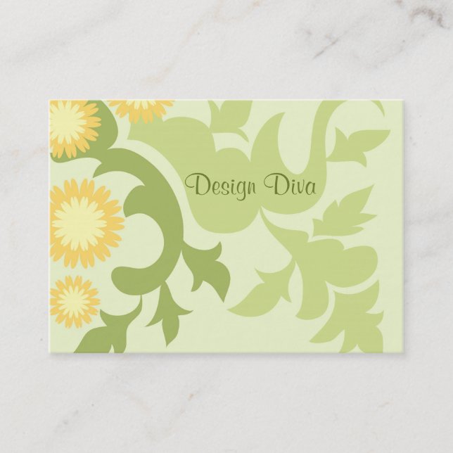 Blom- löv visitkort (Framsida)