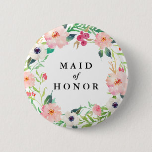 Blom- maid of honorbröllop för vår knapp