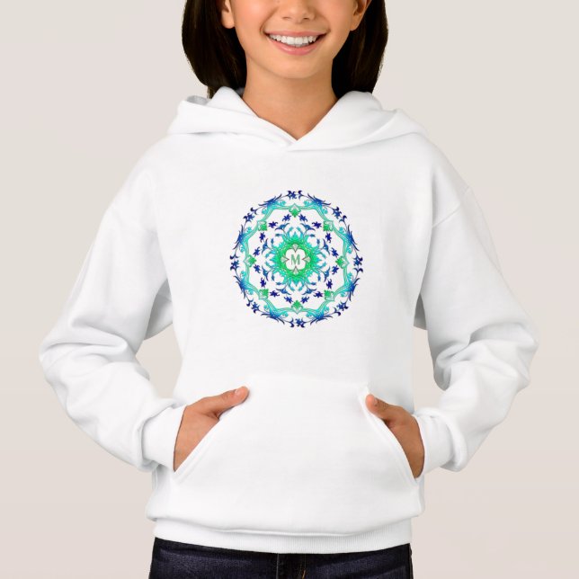 Blom- mandala. monogram. t-shirt (Framsida)