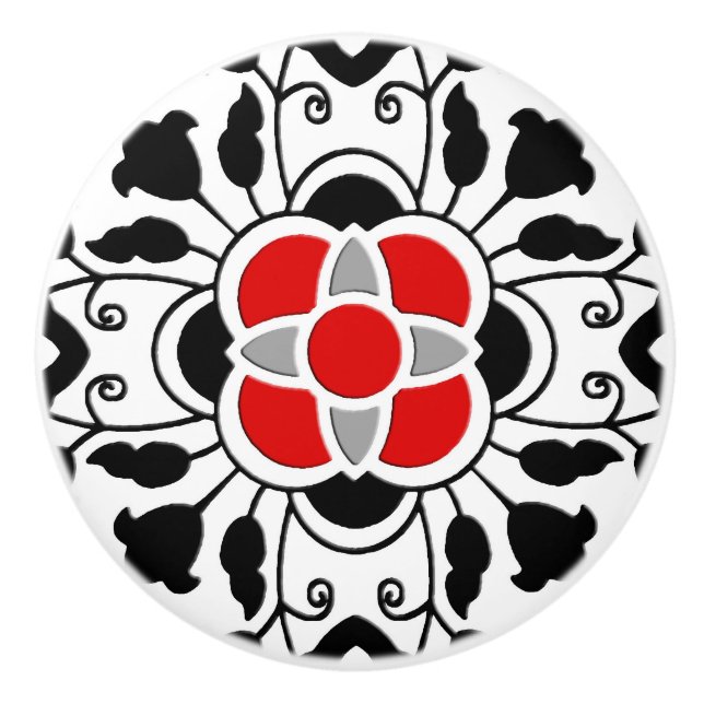 Blom- marockanskt belägger med tegel, djupt - knopp (Framsidan)