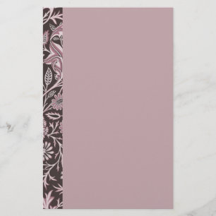 Blom- Mauve och choklad Brevpapper