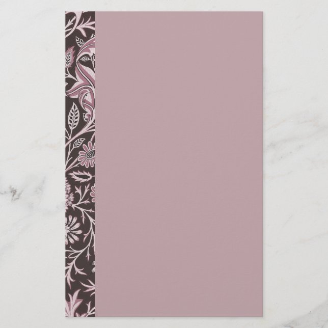 Blom- Mauve och choklad Brevpapper (Framsida)