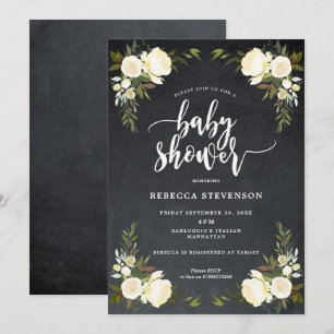 blom- modern baby showerinbjudan för boho inbjudningar
