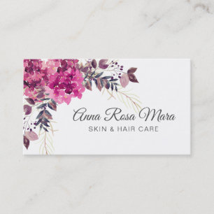Blom- modern rosa vattenfärg Hygrangea för *~* Visitkort