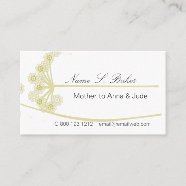 Blom- moderna yrkesmässiga mammor för vildblomma visitkort (Framsida)