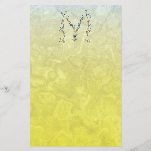 BLOM- MONOGRAM M BREVPAPPER (Framsida)