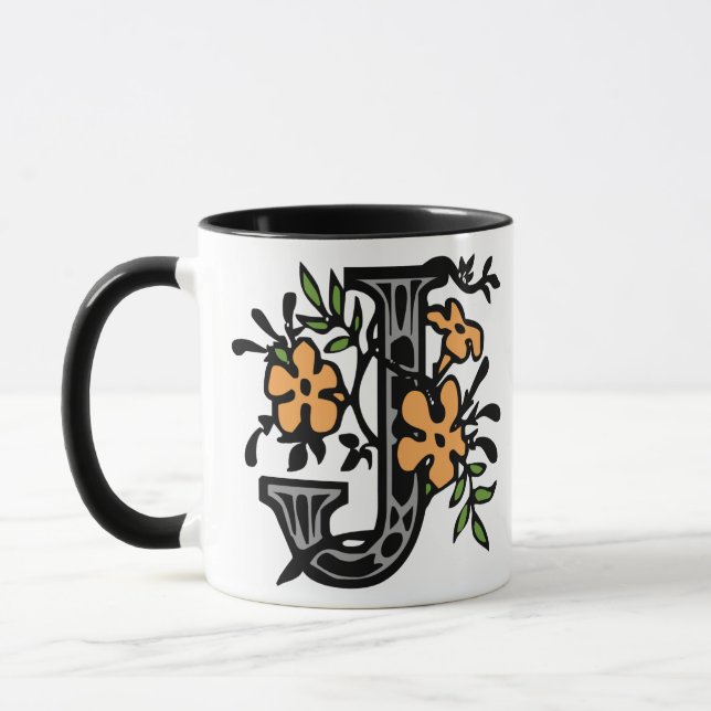 Blom- Monogrambrev J Mugg (Vänster)