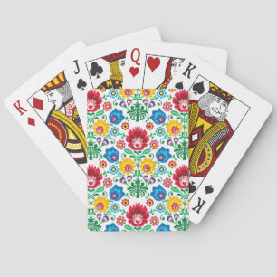 Blom- mönster för Folk konst för hjärta Casinokort