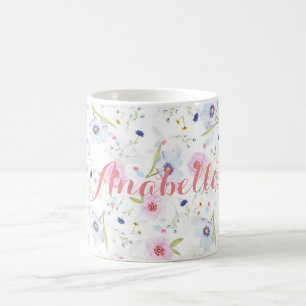Blom- mugg för Personalized vattenfärg