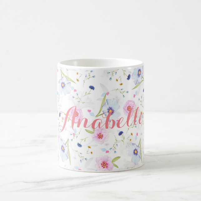 Blom- mugg för Personalized|| vattenfärg (Center)