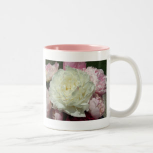 Blom- mugg för rosa pionpioner