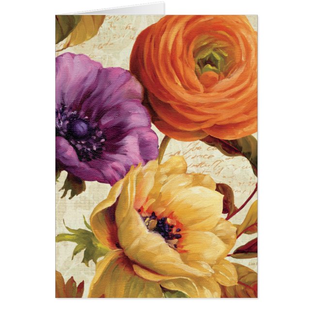 Blom- oavkortad blom hälsningskort (Framsidan)