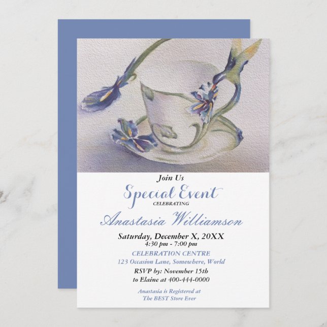 BLOM- OCH FÅGELFESTEN INBJUDAN (Fram/baksida)