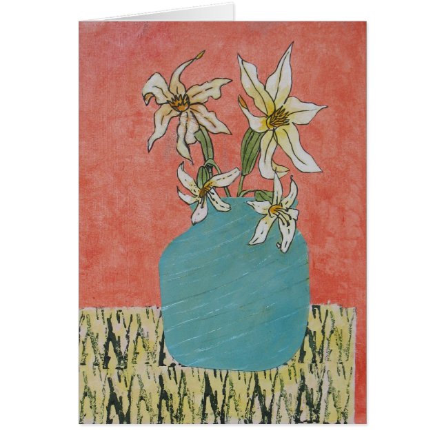 Blom- ordning för liljar hälsningskort (Framsidan)