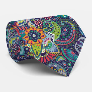 Blom- Paisley för neonmultifärgad mönster Slips