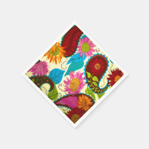 Blom- Paisley Pappersservett