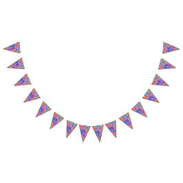 Blom- partyBunting för nätt akvarell Vimplar