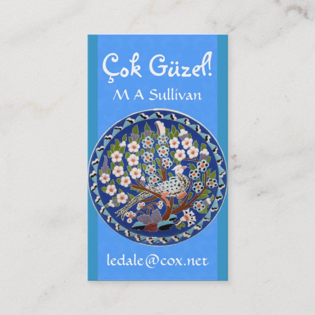 Blom- Peafowl Visitkort (Framsida)