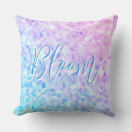 Blom positivt ord rosa blå blomblad kudde