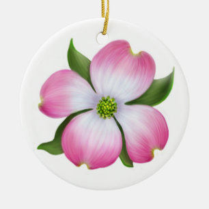 Blom- prydnad för rosa Dogwood Julgransprydnad Keramik