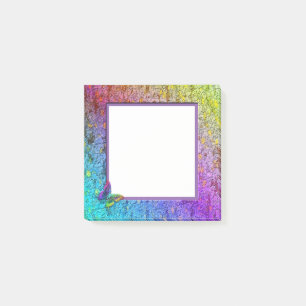 [Blom- ram för regnbåge] abstrakt w/Butterfly Post-it Block