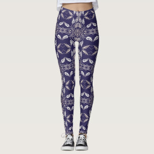 Blom- retro mönster leggings