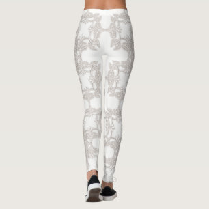 blom- retro mönster leggings