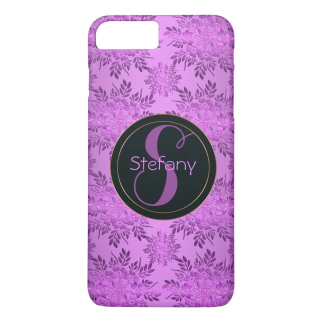 blom- retro pattern.monogram. Case-Mate iPhone skal (Baksida)