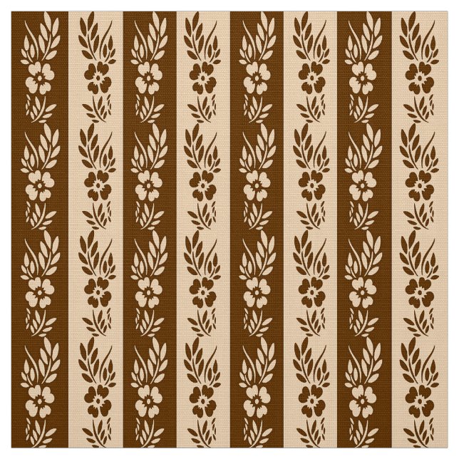 Blom- retro randigt mönster tyg (Provkarta)