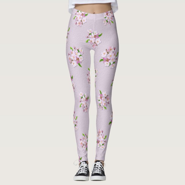Blom- retro vårmodell leggings (Framsida)
