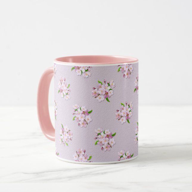 Blom- retro vårmodell mugg (Framsida vänster)