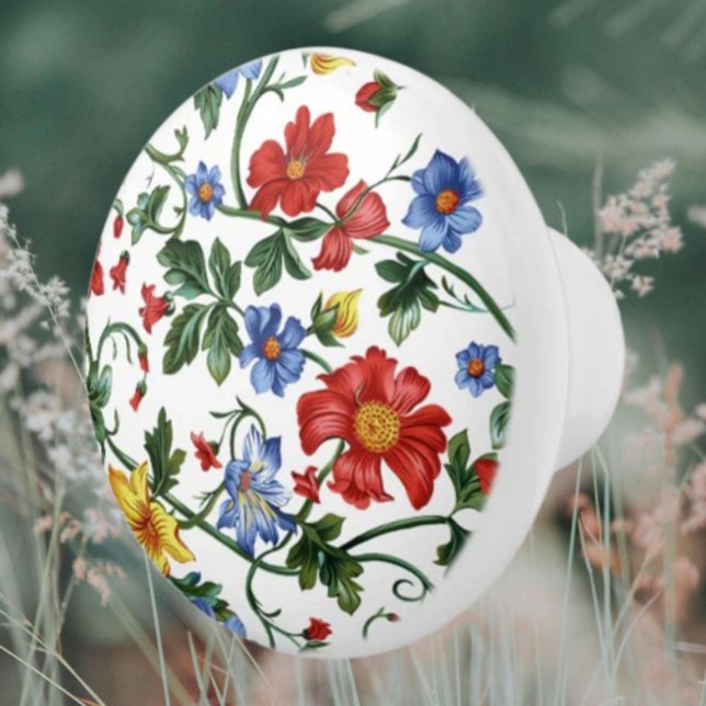 Blom rikligt | Färgrik blomkeramisk draghandtag Knopp (Skapare uppladdad)