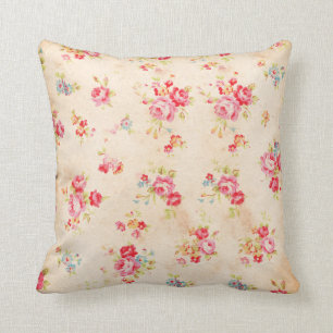 Blom- ro för blått för rosor för vintageshabby kudde