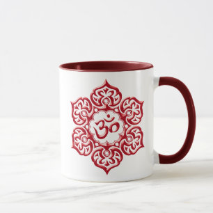 Blom- röd Aum design Mugg
