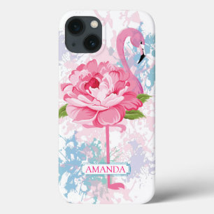 Blom- rosa flamingodesign för personlig
