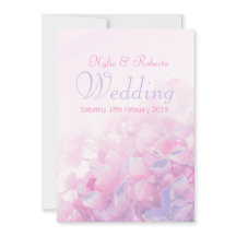 Blom- rosa purpurfärgad bröllopinbjudan för vanlig