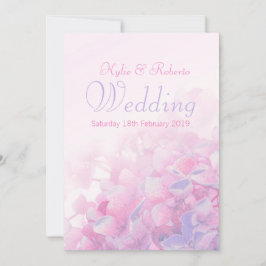 Blom- rosa purpurfärgad bröllopinbjudan för vanlig inbjudningar