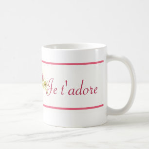 Blom- rosor rånar "Je t'adore" 11 uns Kaffemugg