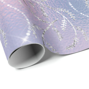 Blom- silverdiamanter för Sparkly rosa lila lagra Presentpapper