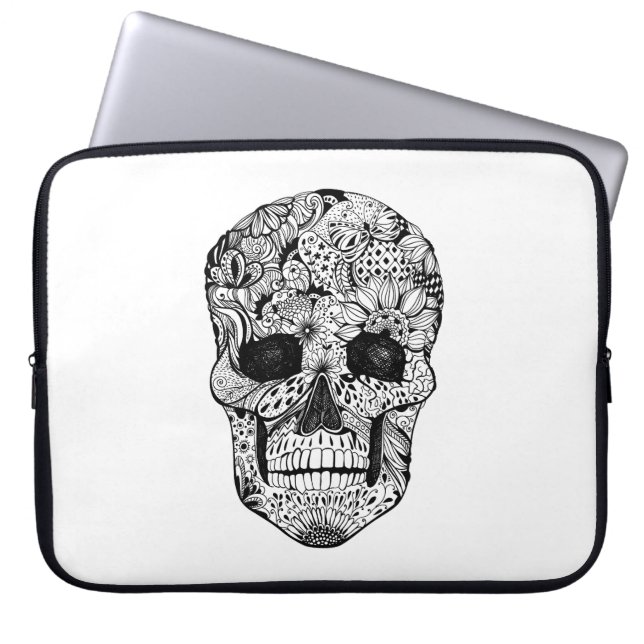 Blom- skalleklotter laptop sleeve (Framsidan)