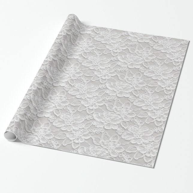 Blom- snöre för vit presentpapper (Utrullad)