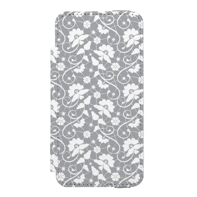 Blom- snöremönster incipio iPhone wallet skal (Folio Framsidan)