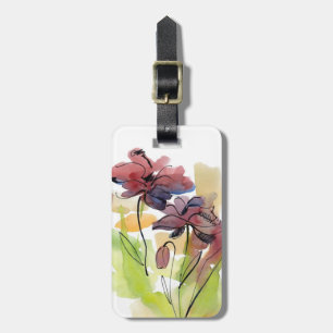 Blom- sommardesign med räcka-målad abstrakt 2 bagagebricka