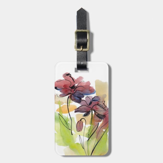 Blom- sommardesign med räcka-målad abstrakt 2 bagagebricka (Vertikal Framsida)