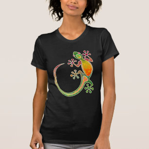 Blom- stam- konst för Gecko T-shirt