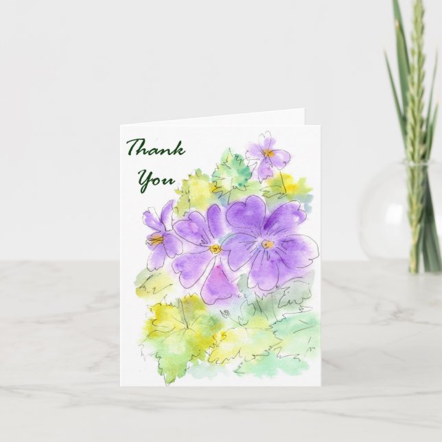 Blom- "tack" Notecard Tack Kort (Framsida)