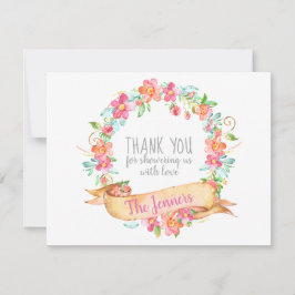 Blom- tackkort för vattenfärgkrandusch tack kort