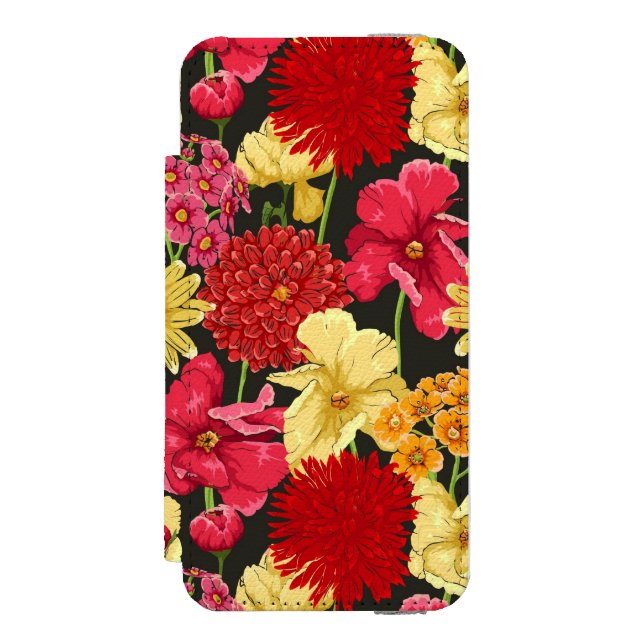 Blom- tapet i vattenfärgstil incipio iPhone wallet skal (Folio Framsidan)