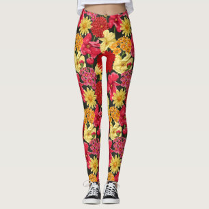 Blom- tapet i vattenfärgstil leggings