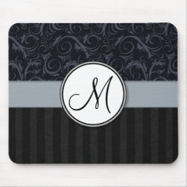 Blom- testar för blått och för svart, randar med musmatta